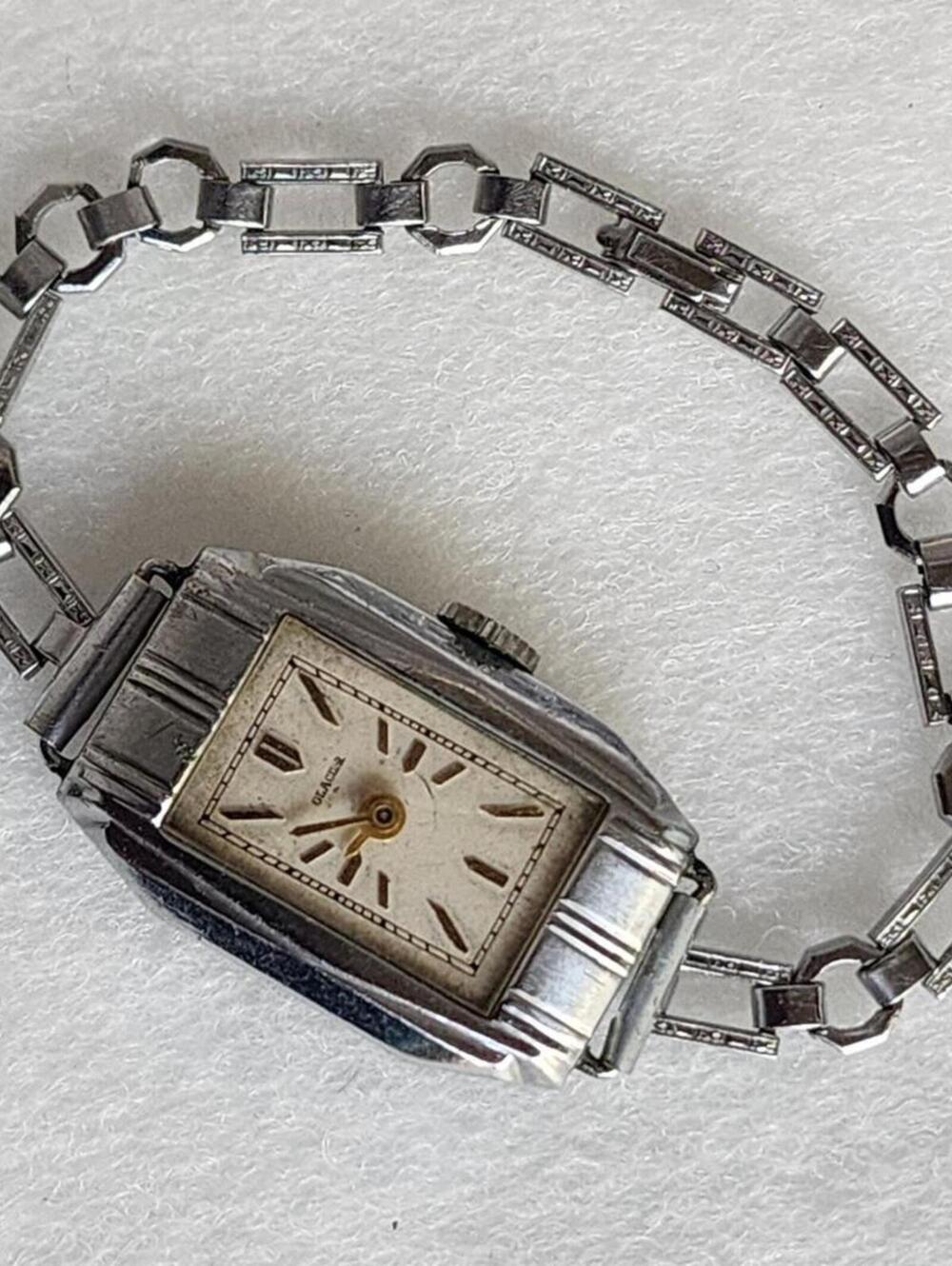 Antique Vintage Glacier Art Deco Wind Up Watch